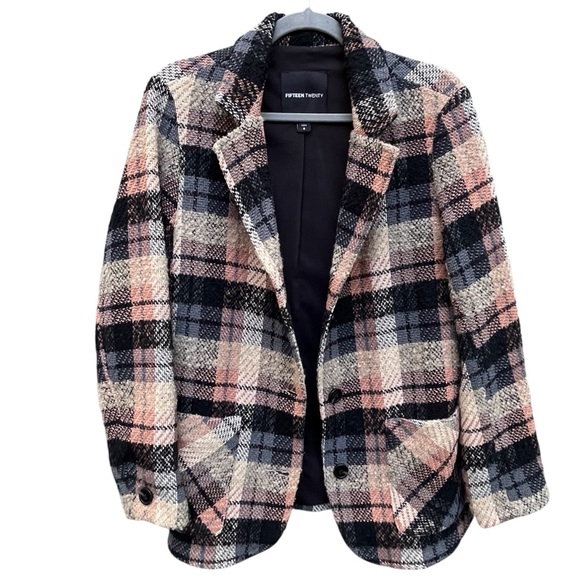 Fifteen Twenty Jackets & Blazers - Fifteen Twenty Plaid Bouclé Academia Blazer – Size Small